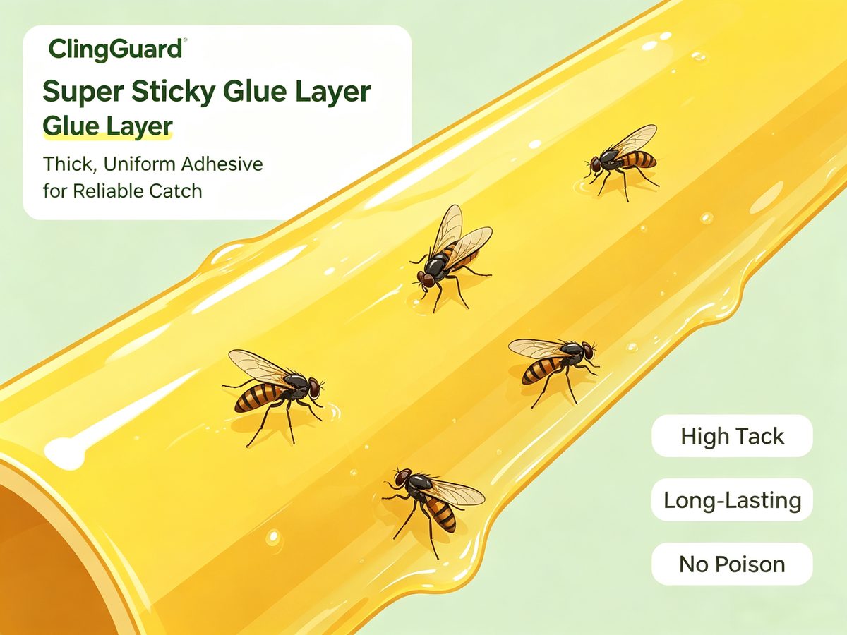 ClingGuard Hanging Fly Roll Insect Trap - super sticky glue layer