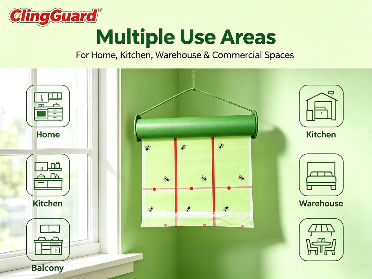 ClingGuard Hanging Fly Roll Insect Trap - multiple use areas