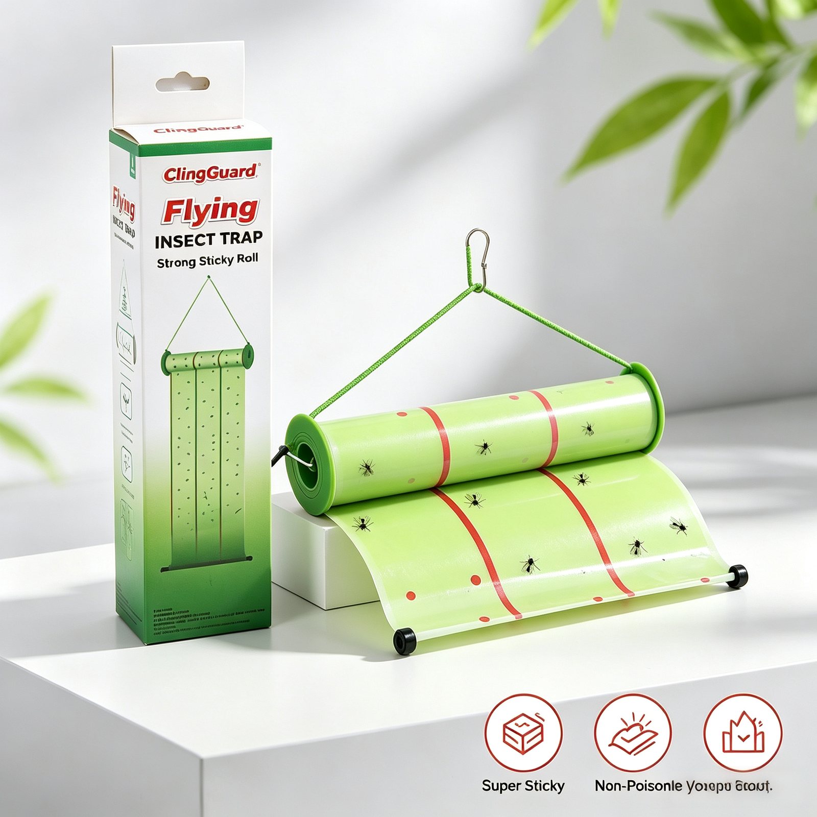ClingGuard Hanging Fly Roll Insect Trap - eco-friendly pest control